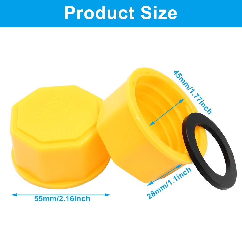 Moicstiy 5 Gallon Gas Can Cap Replacement, 6 Pcs Coarse Thread Plastic Caps, ...