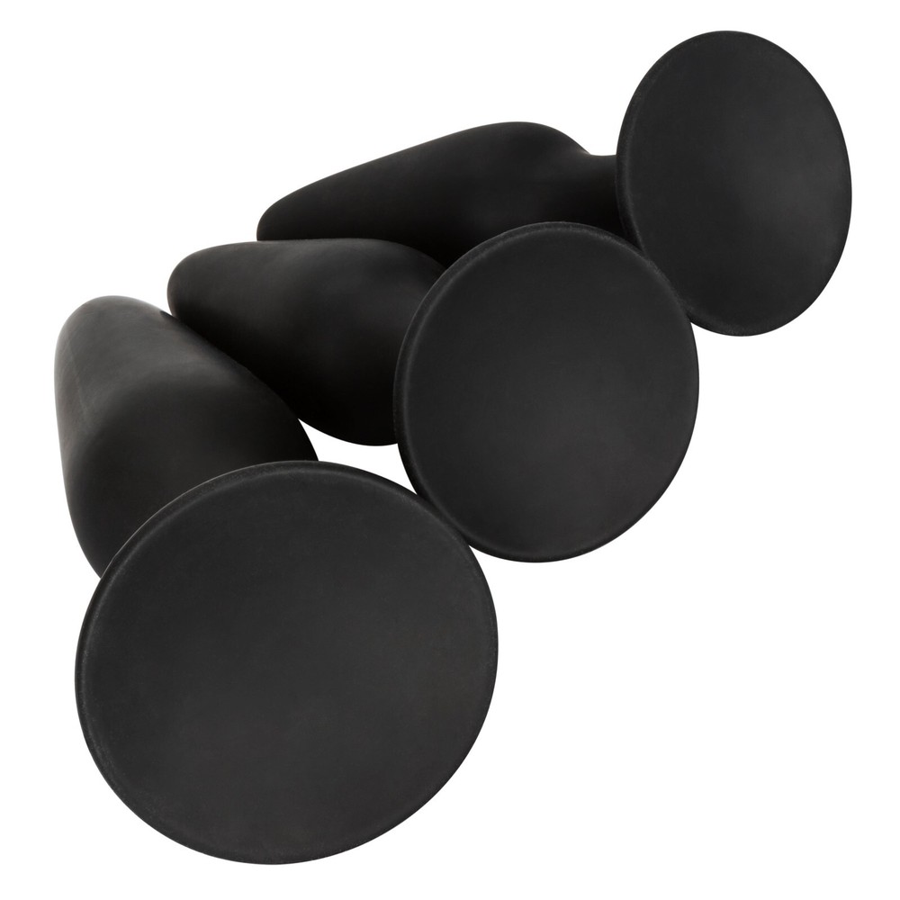 COLT Silicone Anal Trainer 3PC Kit Black - Graduated Butt Plug Set