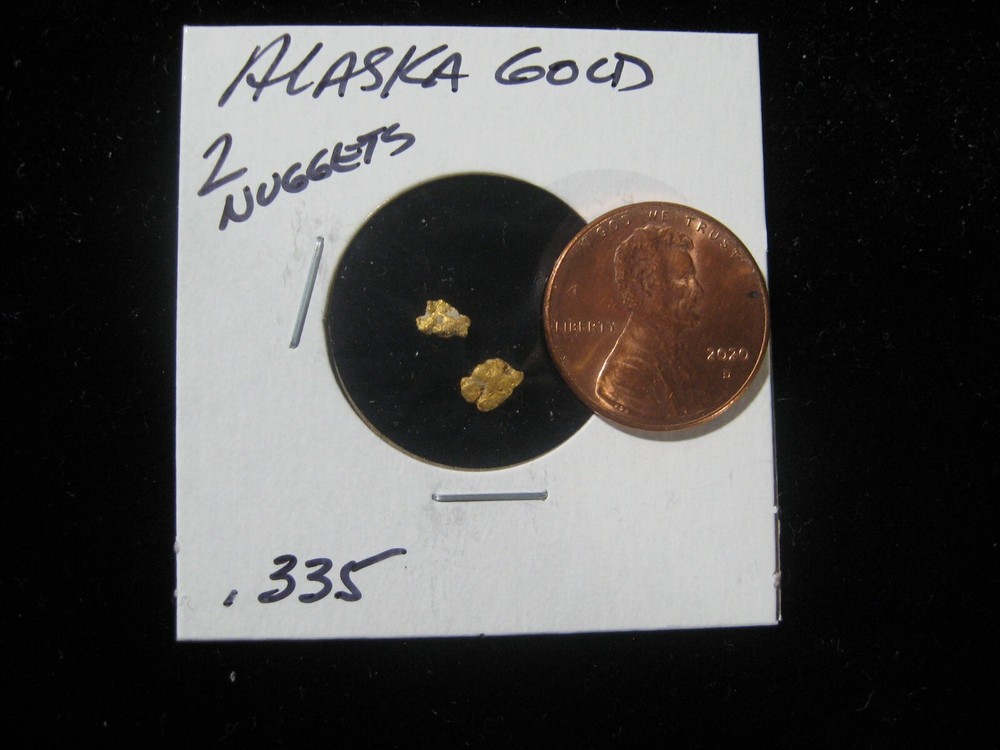 ALASKA GOLD .335 GRAM  2 NUGGETS