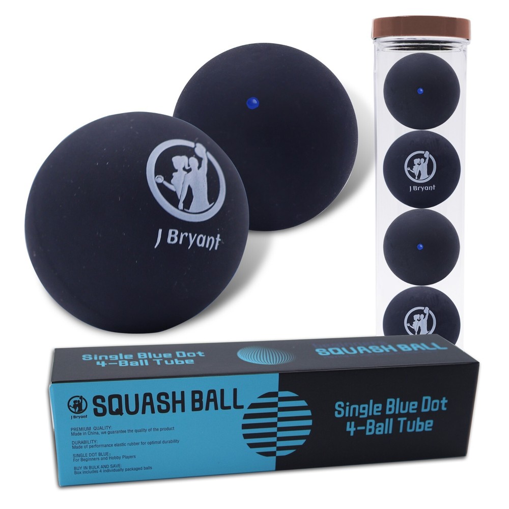4 Pack Squash Balls Single Blue Dot Rubber Squash Ball for Beginners Training