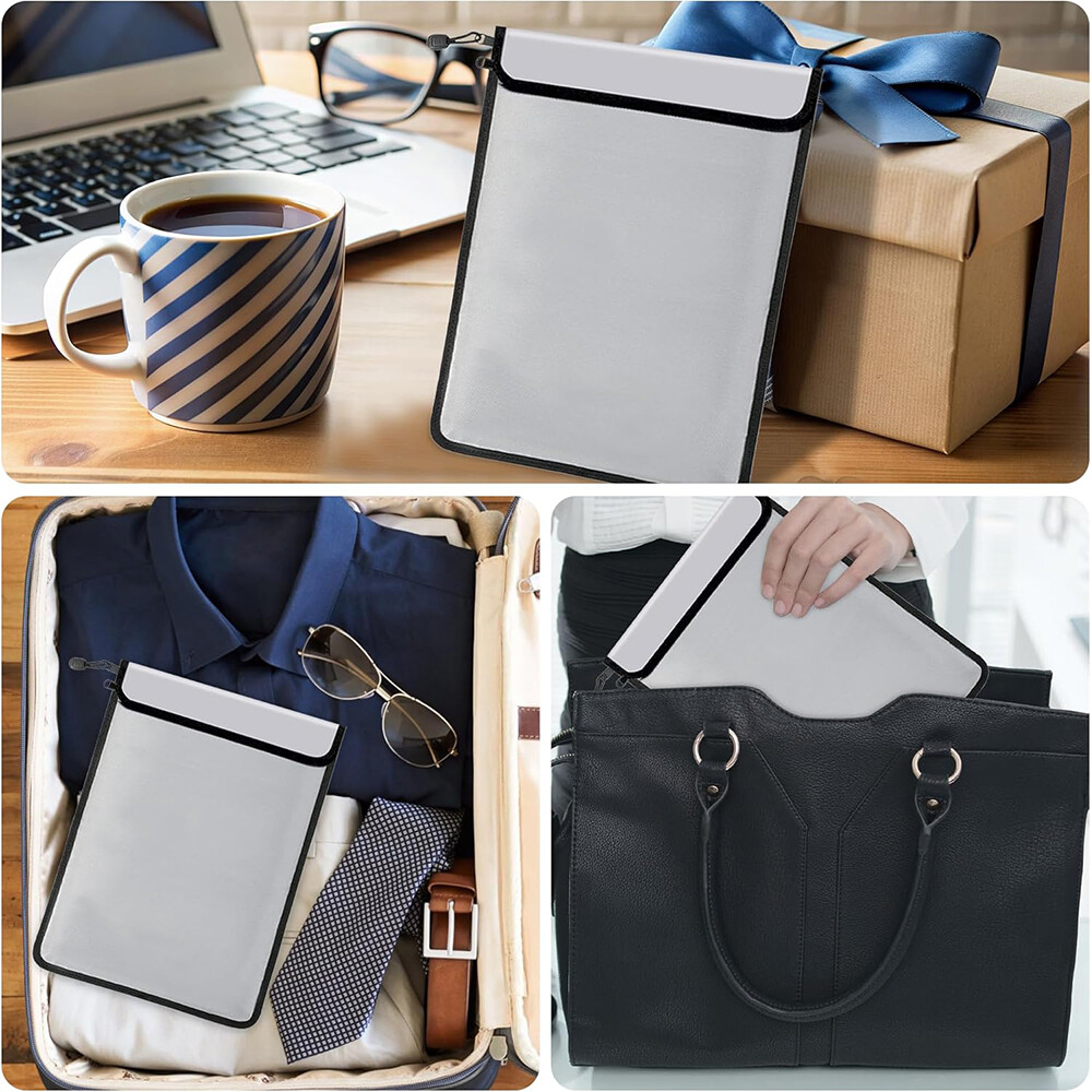 Large Fireproof Document Bag Waterproof Fire Proof File Money Safe Pouch Storage