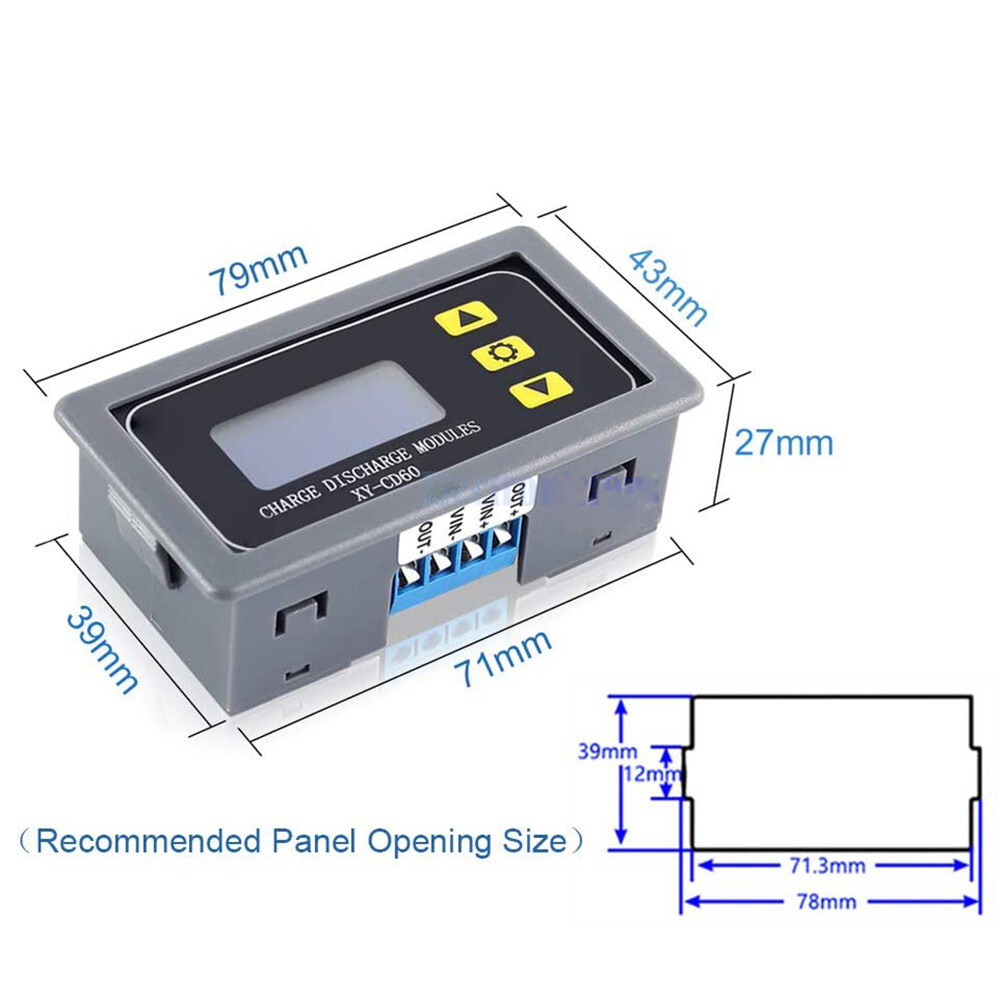 LCD Battery Charger Controller DC 6-60V Charge Discharge Protection Module