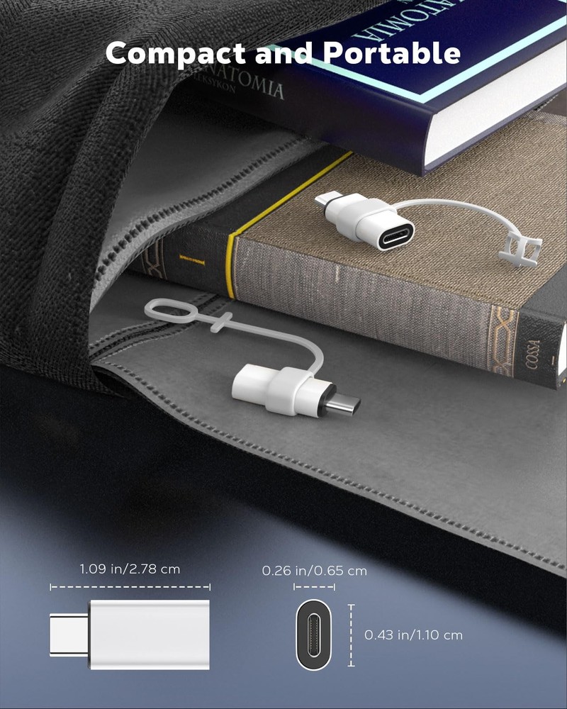 MoKo Lightning to USB C Adapter 2Pack, NOT for 2 Pack, White