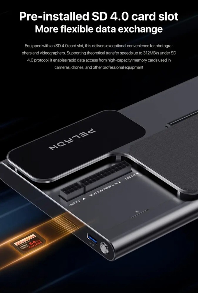 PELADN S-3 USB4 External GPU Dock Station, USB4×2 80Gbps Interface Graphics Dock