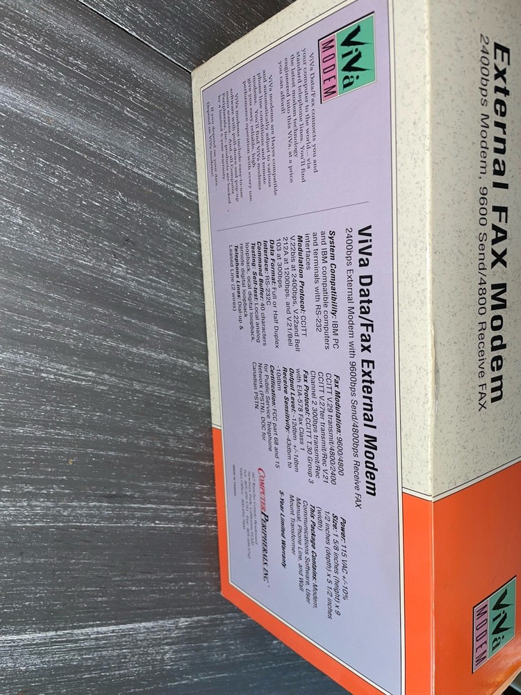 New vintage ViVa external fax modem by Computer Peripherals, Inc.