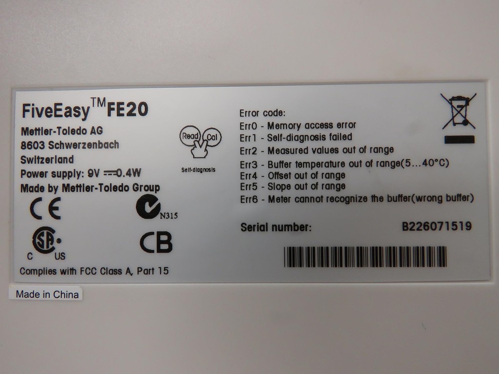 Mettler-Toledo FiveEasy FE20 pH Meter with Electrode Probe