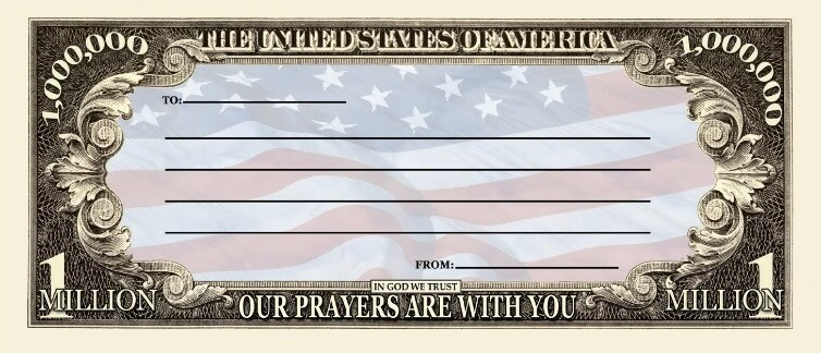 50 Pack Military Troops Deployment Support Money Note 1 Million Dollar Bills