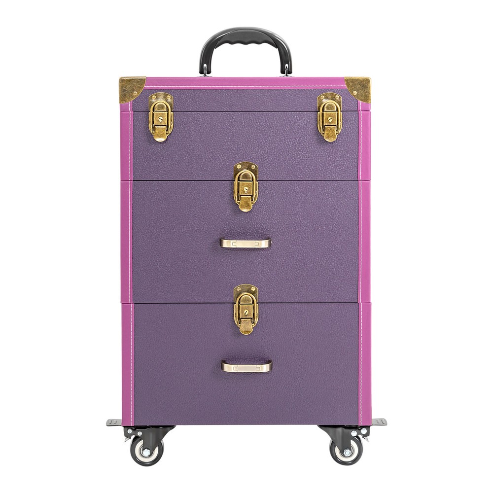 Professional Rolling Makeup Train Case Cosmetic Trolley Makeup Storage Organizer