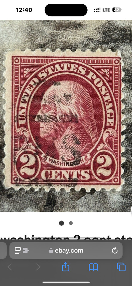 Very Rare George  Washington Red Two  2 Cent Postage Stamp.