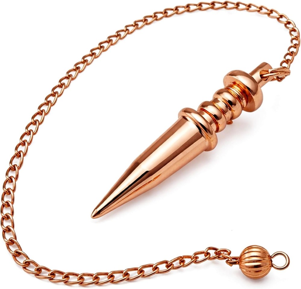 Copper Metal Dowsing Pendulum - Solid Cone Point for Divination & Reiki
