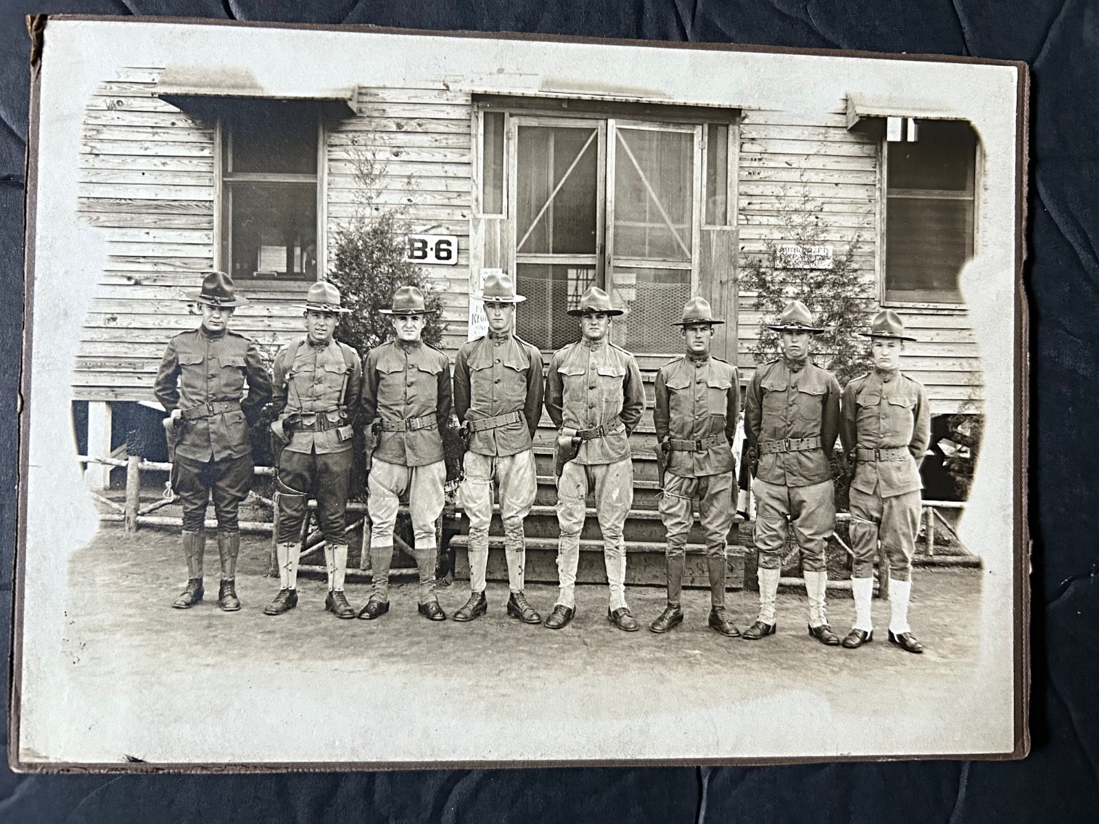 c1916 Mounted Photo  WWI Era Soldiers All ID'd On Back