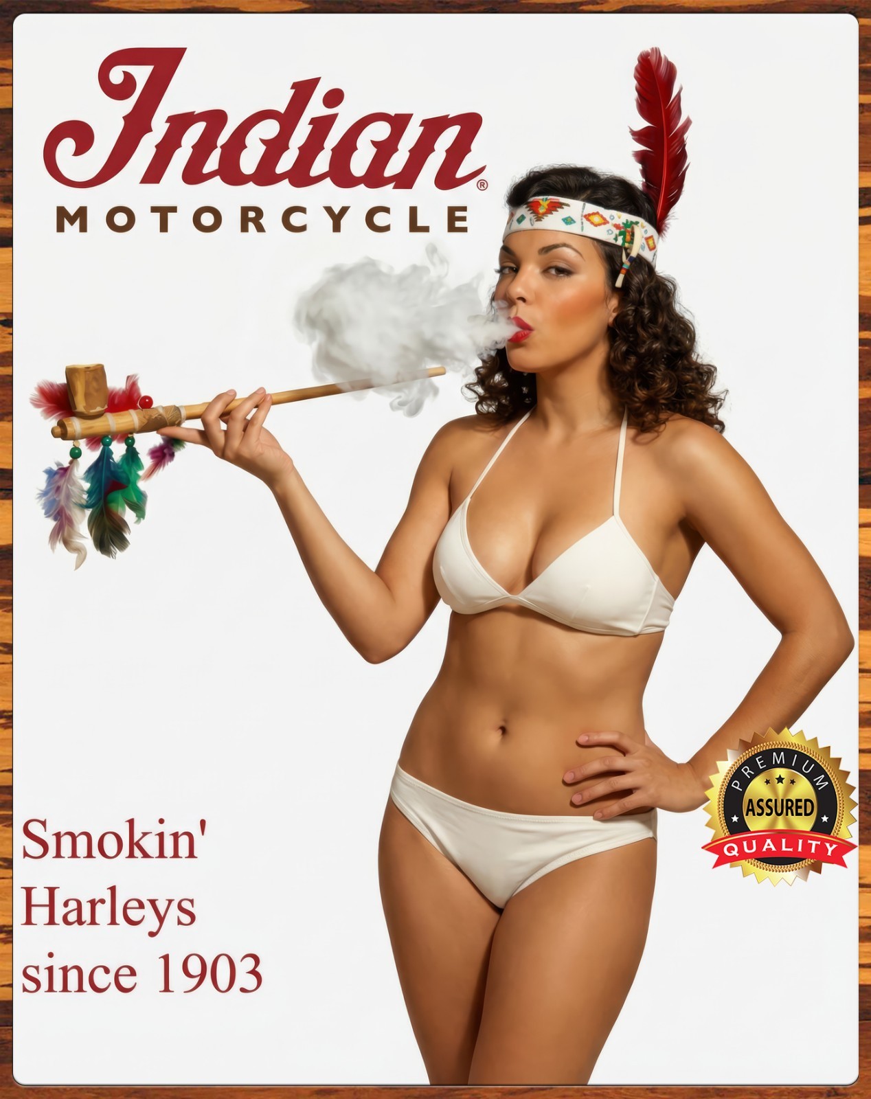 🔥 Indian Motorcycles – “Smokin’ Harleys Since 1903” - Metal Sign 11 x 14