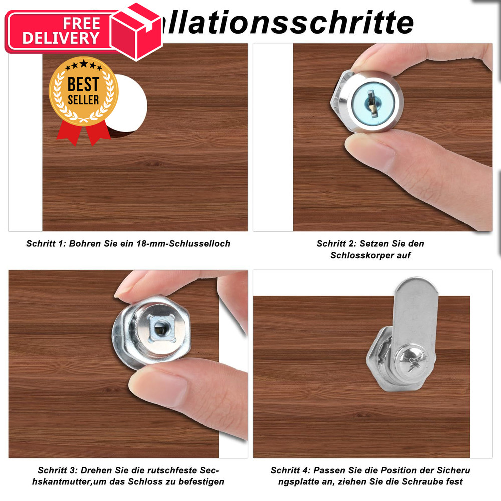2 PCS Mailbox Locks, Lock 16 mm, Comes with 4 Different Silver