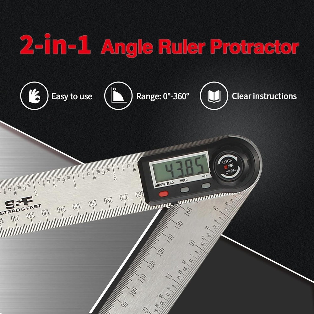 Professional Digital Protractor Angle Finder - 7 Inch for Accurate Measurements