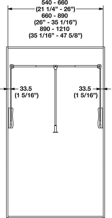 Hafele Pull Down Closet Rod, 33 lbs Load Capacity, With Ergonomic Handle