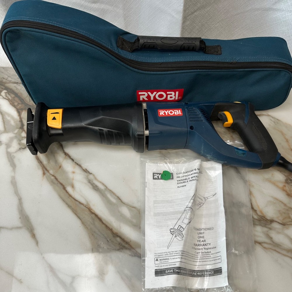 RYOBI Corded Variable Speed Reciprocating Saw RJ165V + Soft Case Reconditioned