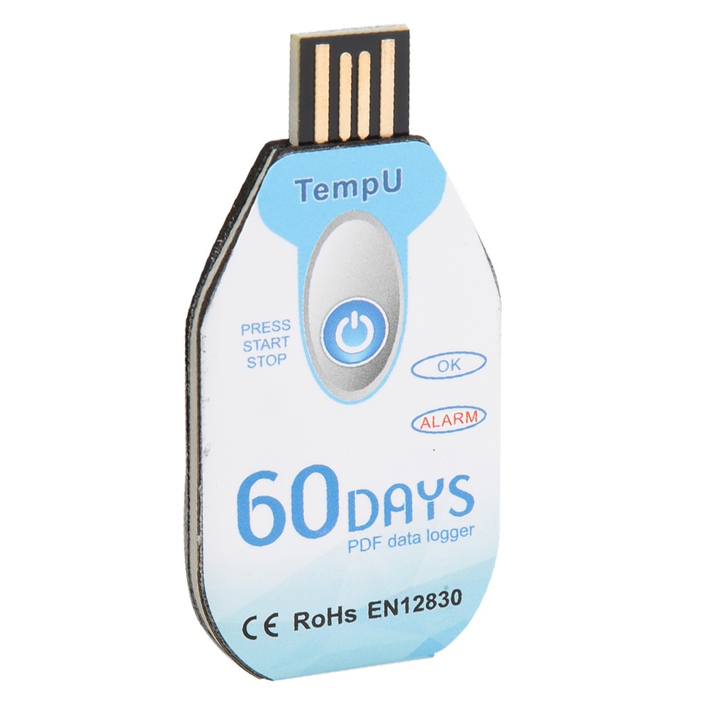 Temperature Data Logger Single Use PDF Report USB Port 10000 Points