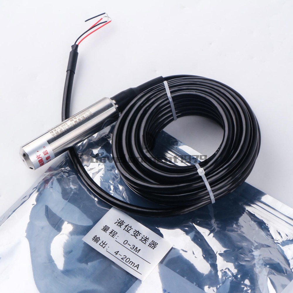 1PC Water Level Transmitter Liquid Level Transducer Sensor 1-10M Cable 4-20MA