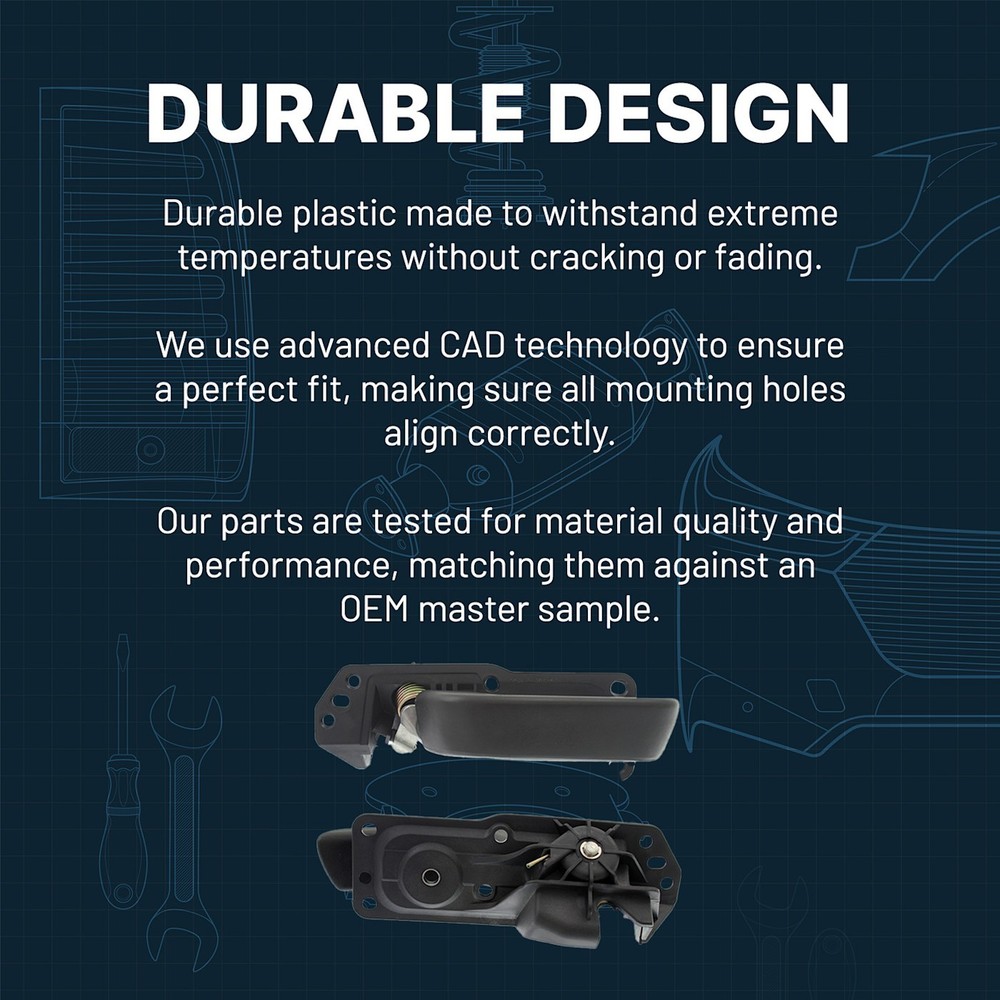 Front Chrome & Gray Interior Inside Door Handle Left Driver for 00-06 Mazda MPV