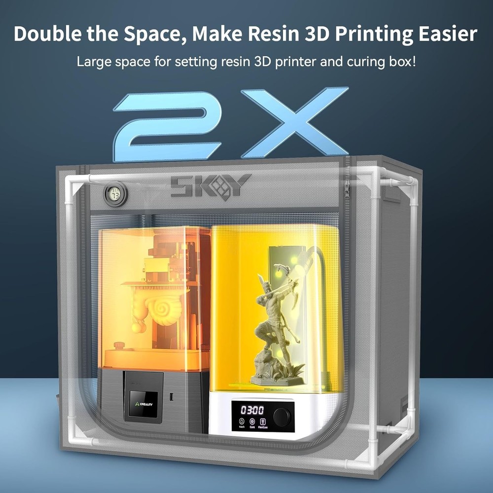 Double Space Resin 3D Enclosure with Ventilation Kit LED Light, 3D Printer Vente