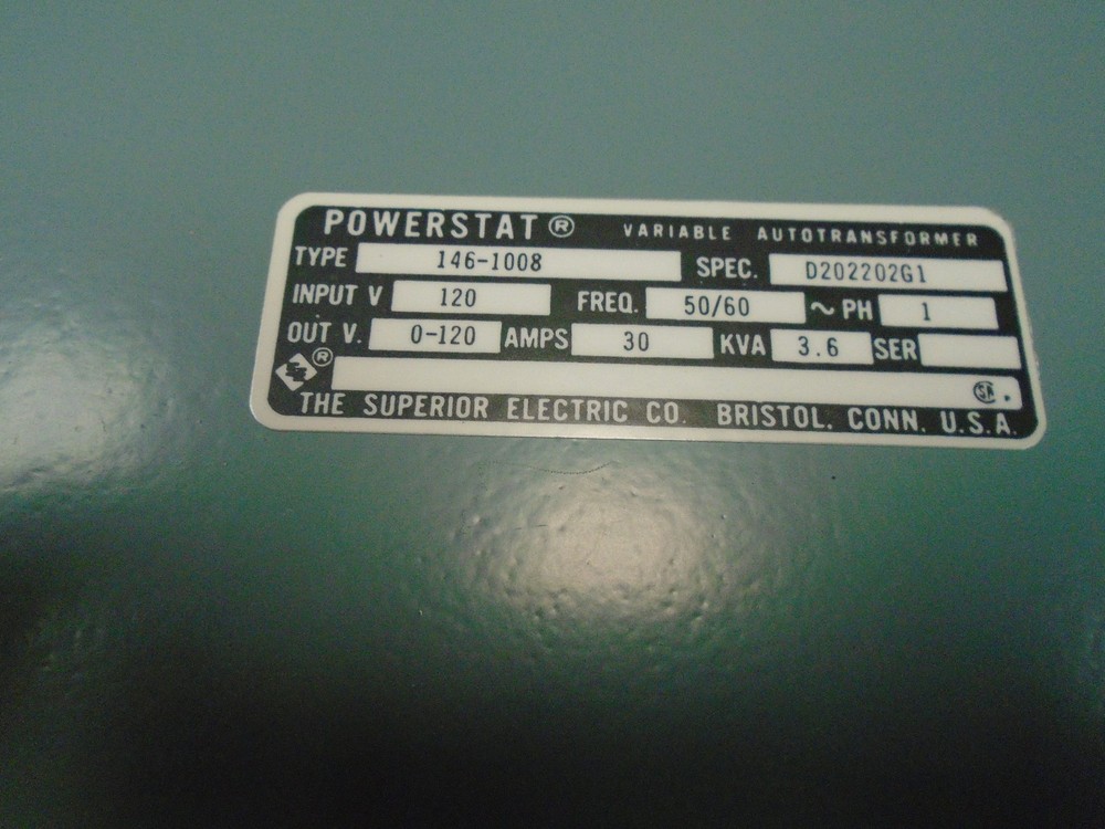 Superior Electric Powerstat 146-1008 Motor Driven Variable Transformer Custom