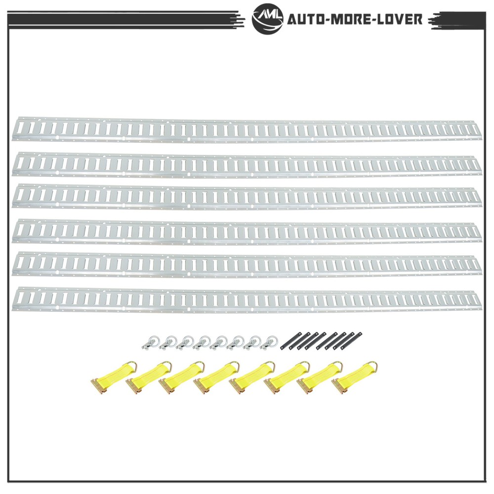 Silver 30 Pack 96" E Track Rail Sections With Mounting Hardware Fit For Trucks