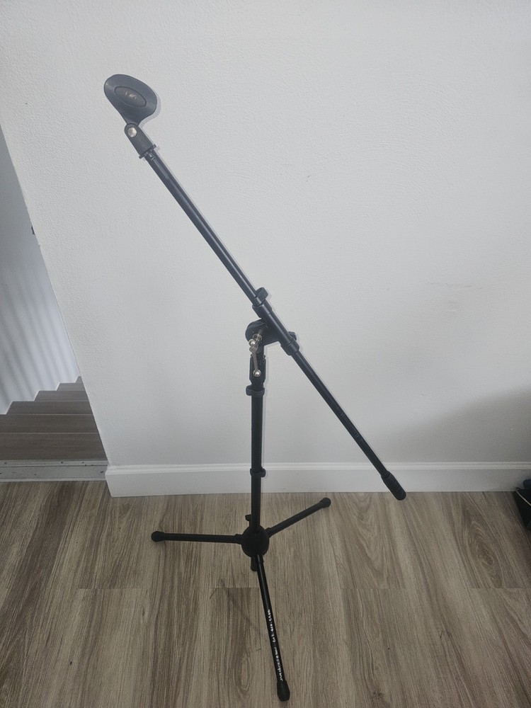 On-Stage Boom Microphone Stand Tripod Adjustable Height Studio Mic Stand Black