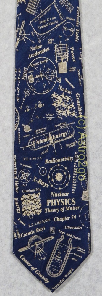 NUCLEAR PHYSICS ATOMIC RADIOACTIVE URANIUM Museum Artifacts Silk Necktie NEW!