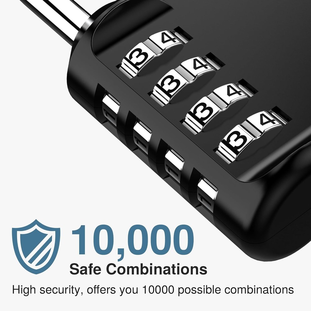 2 Pack Combination Lock for Locker 4 Digit Outdoor Waterproof Padlock for