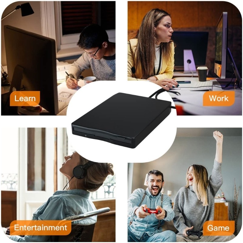 ABS External Floppy Drive for Win OS with USB Type C Floppy Disk Reader