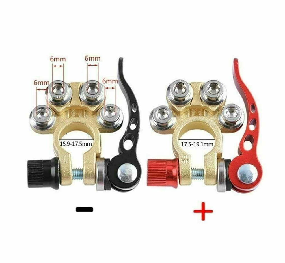 4 Pcs Car Battery Terminals Connector Clamp Quick Release Adjust Disconnect Tool
