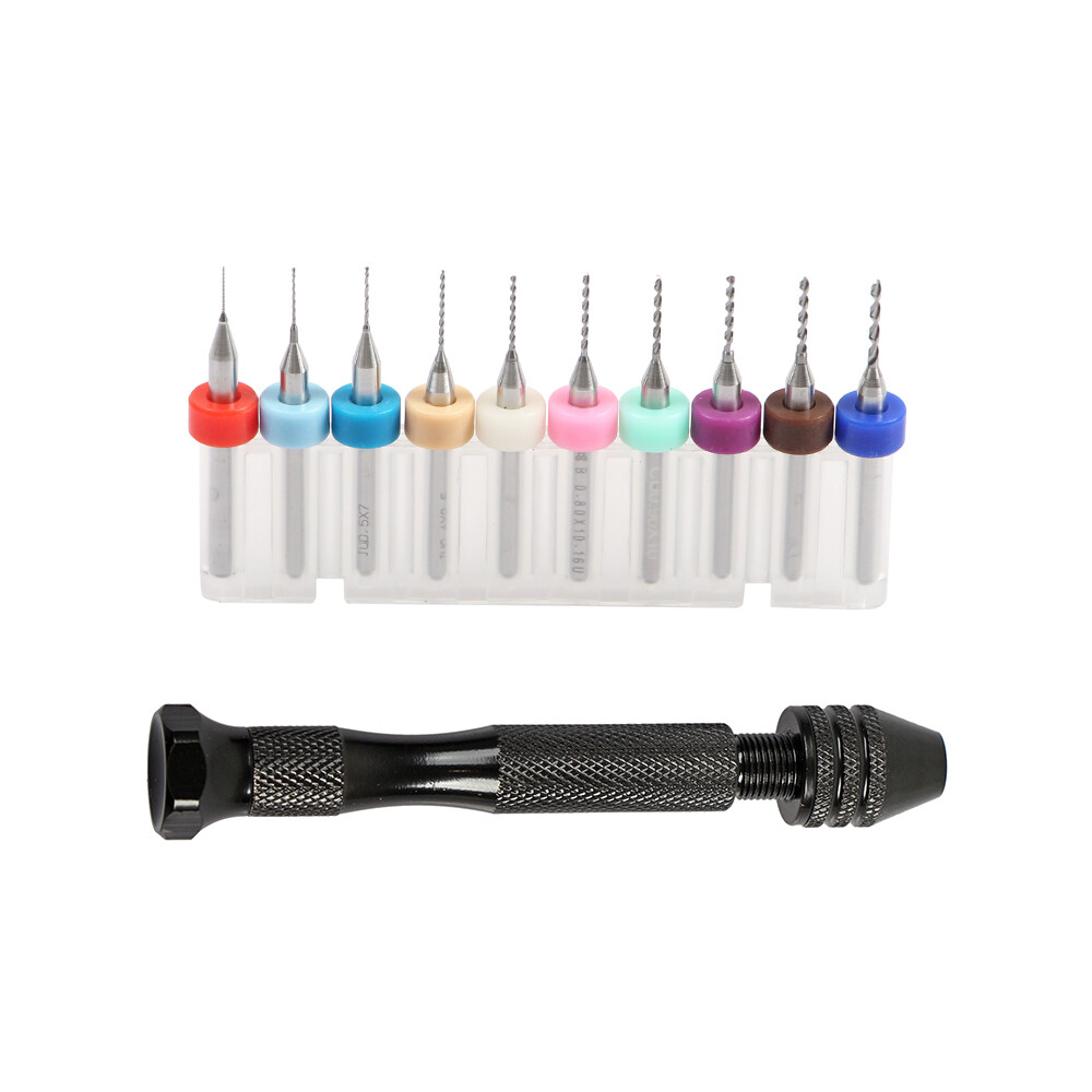 59 Pcs Precision Pin Vise Tools Mini Micro Hand Twist Drill Bits Set Rotary Kit