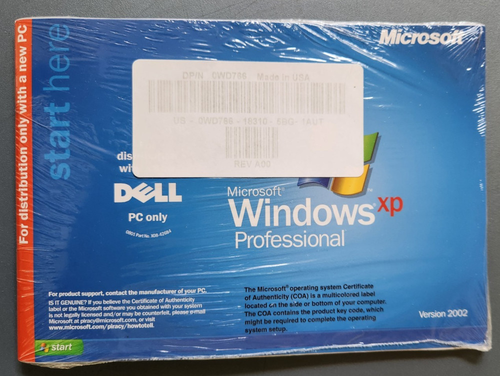 Microsoft Windows XP Pro SP2 Disc Dell Reinstallation CD Disk No Code Free Ship