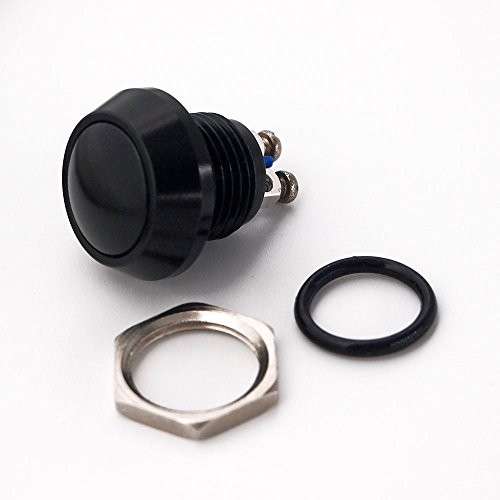 URTONE Momentary Push Button Switch, UR123, 1NO SPST DC/AC 36V 2A Black