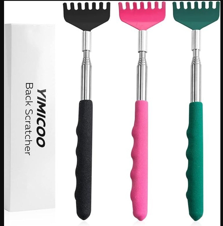 3 Pack Extendable Back Scratcher, Stainless Steel Portable Telescoping Back new