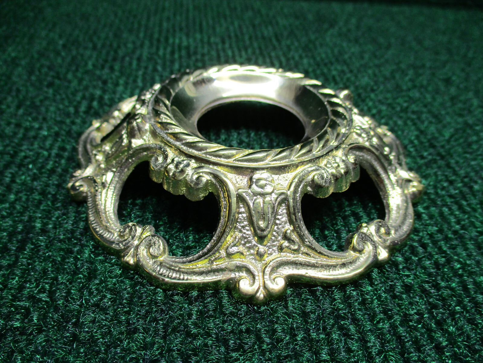 ONE LARGE THREADED BRASS BOBECHE 4" DIAMETER with 1 1/4" CENTER