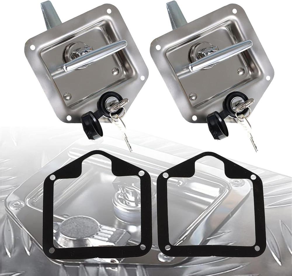2-Pack Tool Box Door La-Tch Lock T Handle La-Tch Rv Locks Replacement for Storag