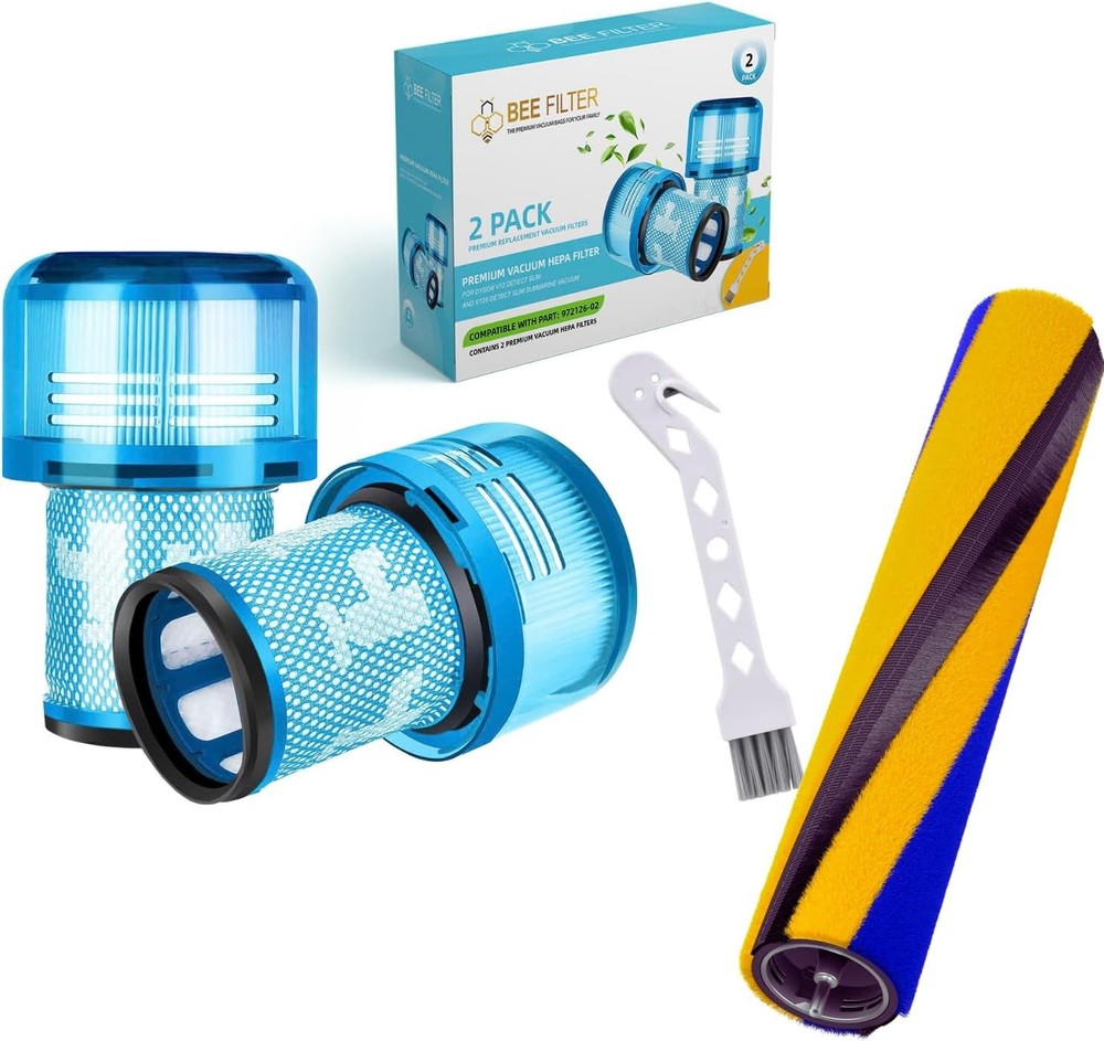 Combo 2 Pack V12 Filter 1 Laser Brush Bar Compatible with V12 Detect Slim