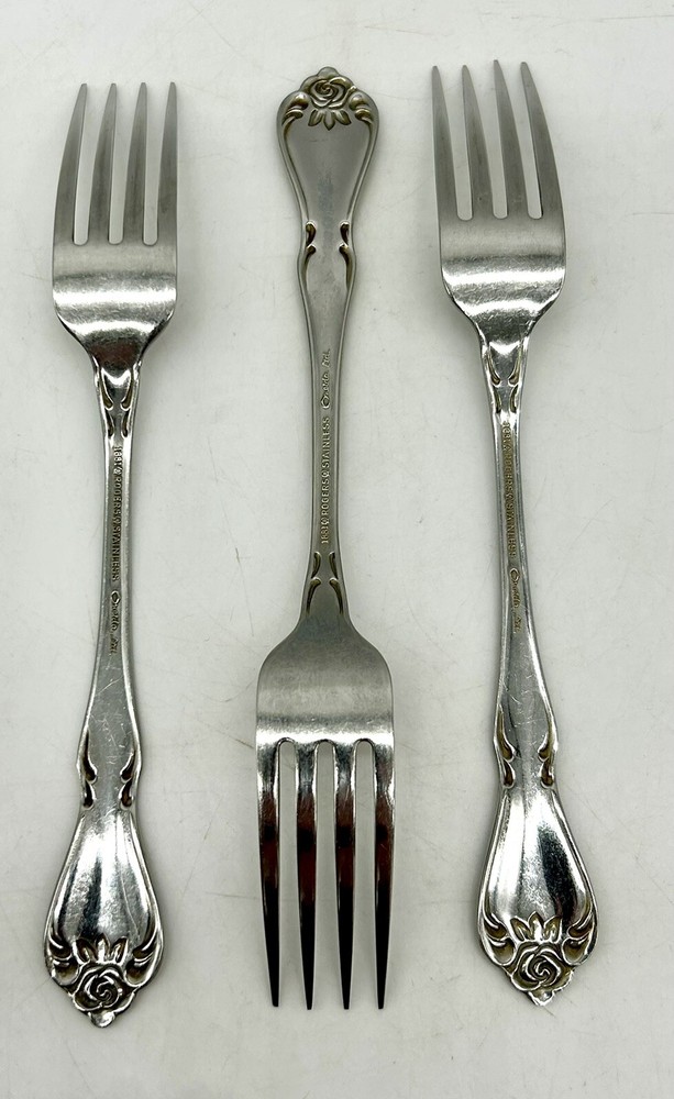 13 Pc Lot 1881 Rogers Stainless Oneida Flatware Arbor Rose Flatware Spoon Fork