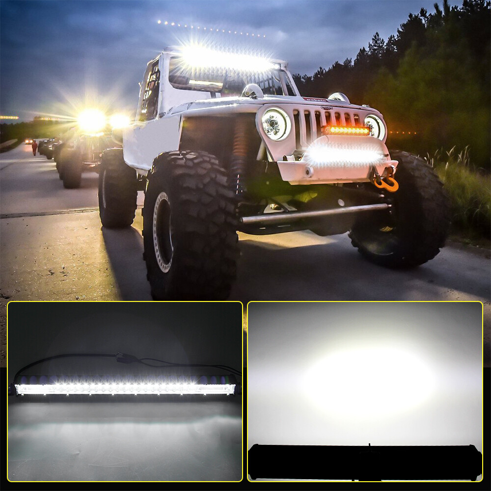 7"14”20"26"32" Inch Dual Row LED Light Bar Flood Spot Combo 4WD Truck SUV ATV 24