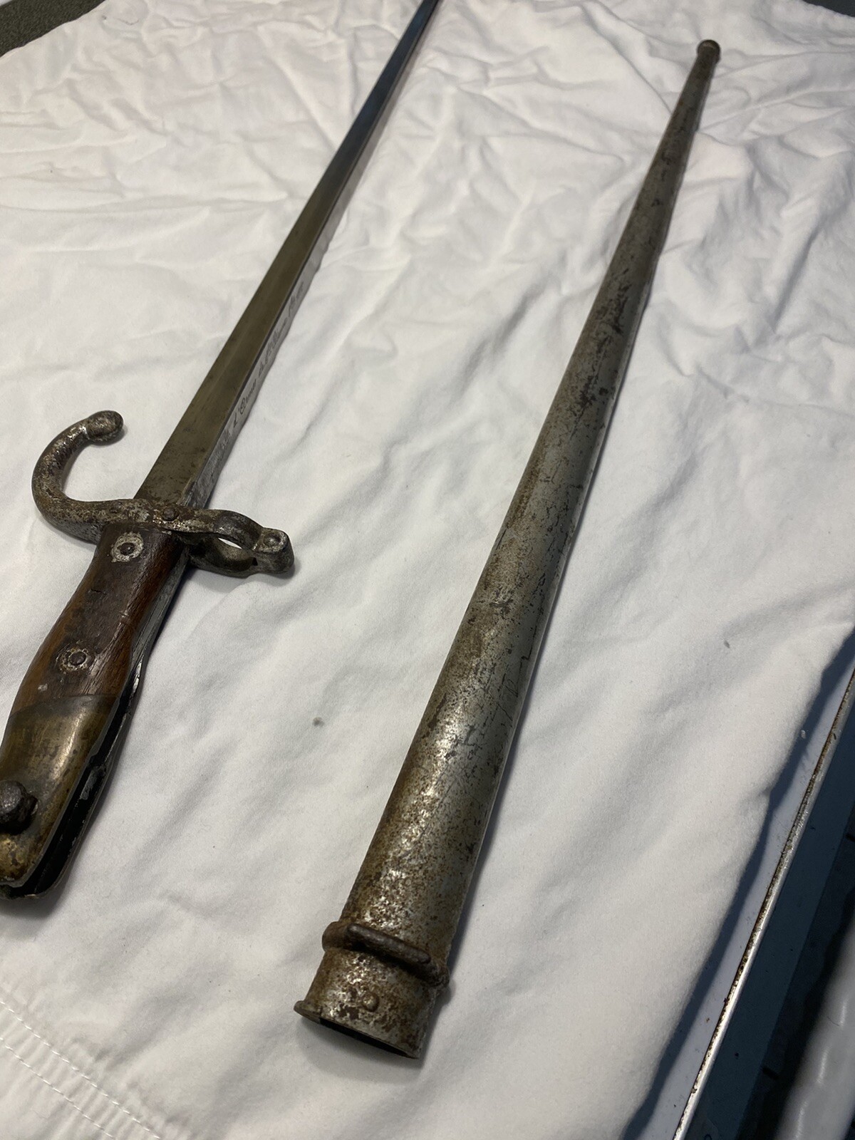 French Gras Bayonet Scabbard St Etienne 1875 Colonial Navy Anchor