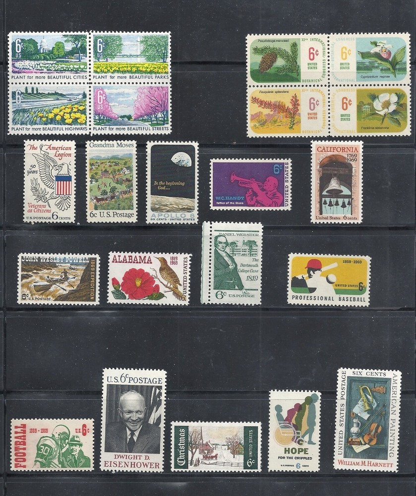 1960 - 1969 - Commemorative Year Sets - 195 US Mint Never Hinged Stamps