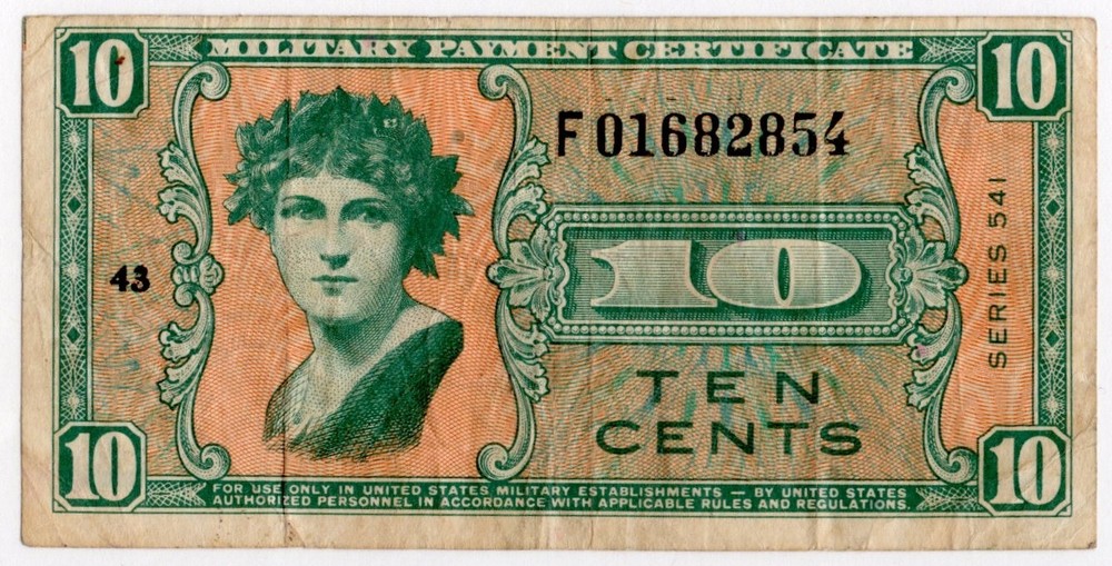 Series 541 Military Payment Certificate MPC 10¢ Replacement Note