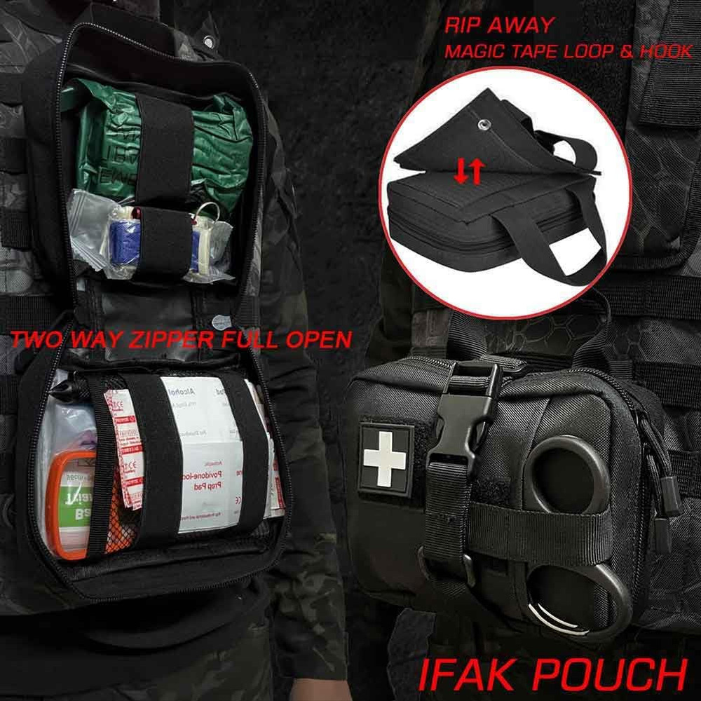 Tactical Ifak Trauma Kit - Emergency First Aid Bleeding Control Kit, Snake Bite