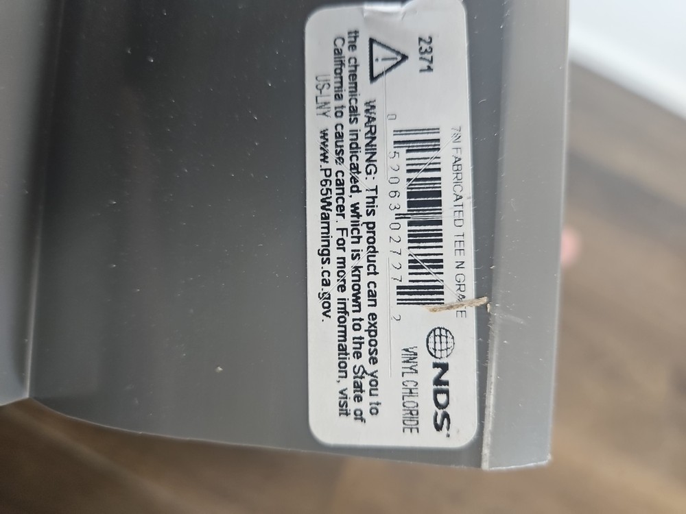 NDS Spee-D Channel Drain Plastic Tee and Grate, Gray