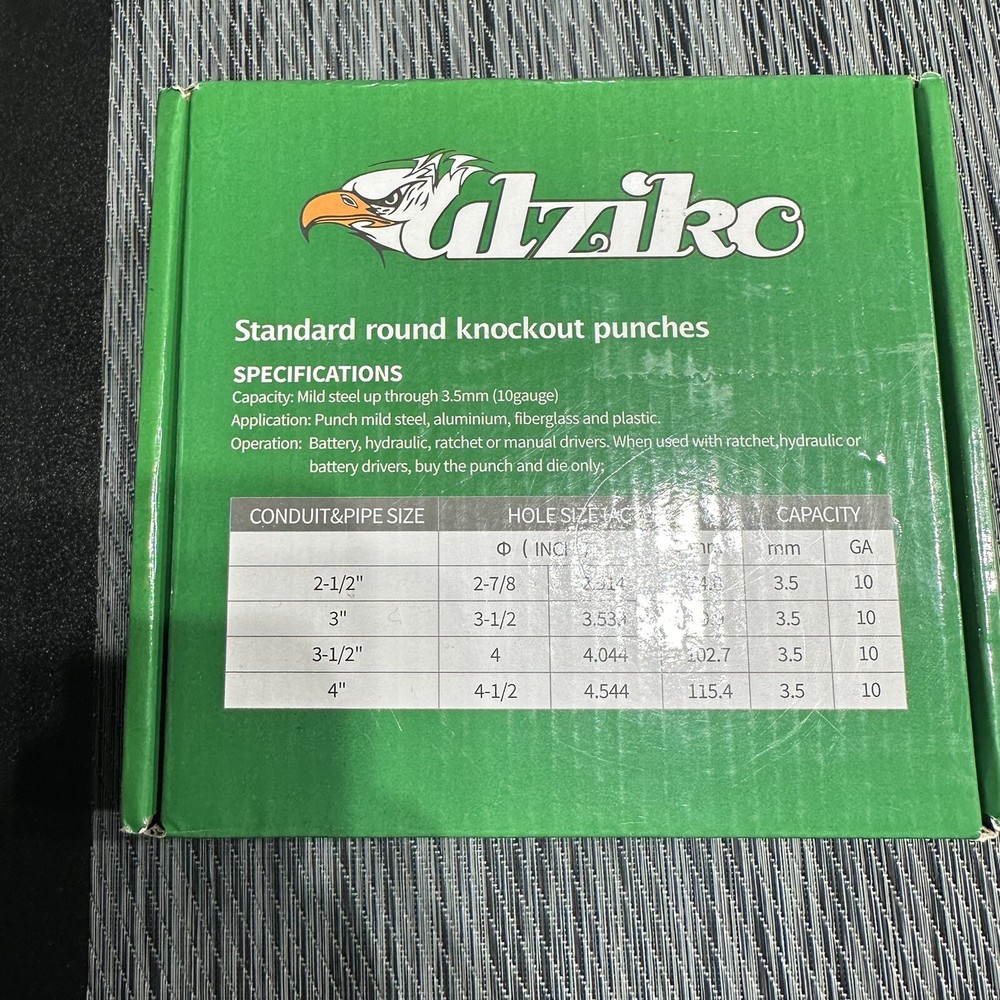 Utziko - 1/2" Conduit Hole Size Knockout Punch Unit - Draw Stud