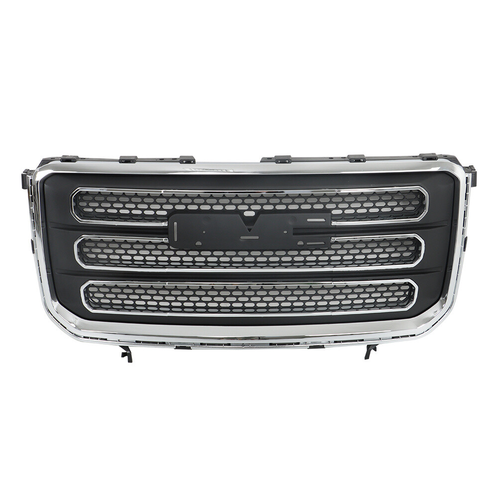 Plastic For 2013-2016 GMC Acadia Front Bumper Grille+Front Upper Bumper Cover