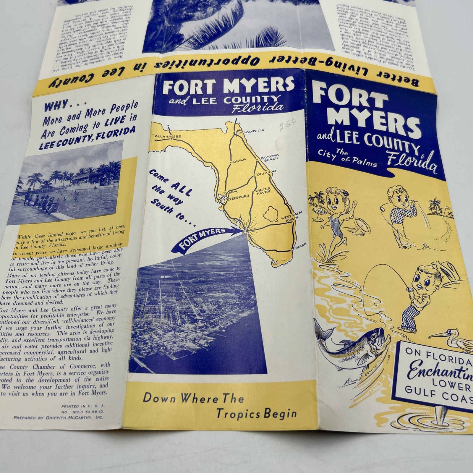 1950s Fort Myers Florida Travel Brochure Vintage