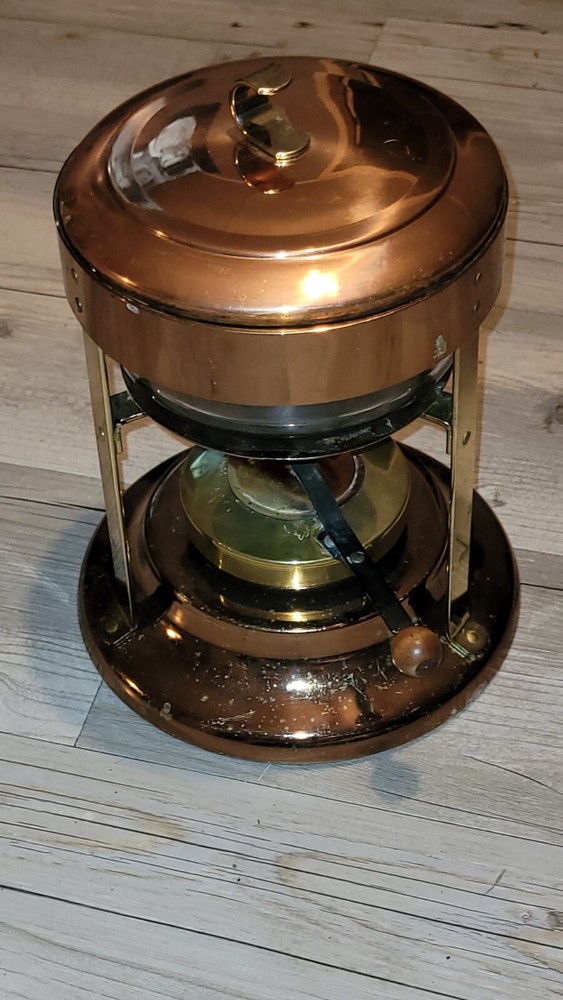 Brass & Copper Colored Warming Chafing Pyrex Warmer No Branding on Warmer