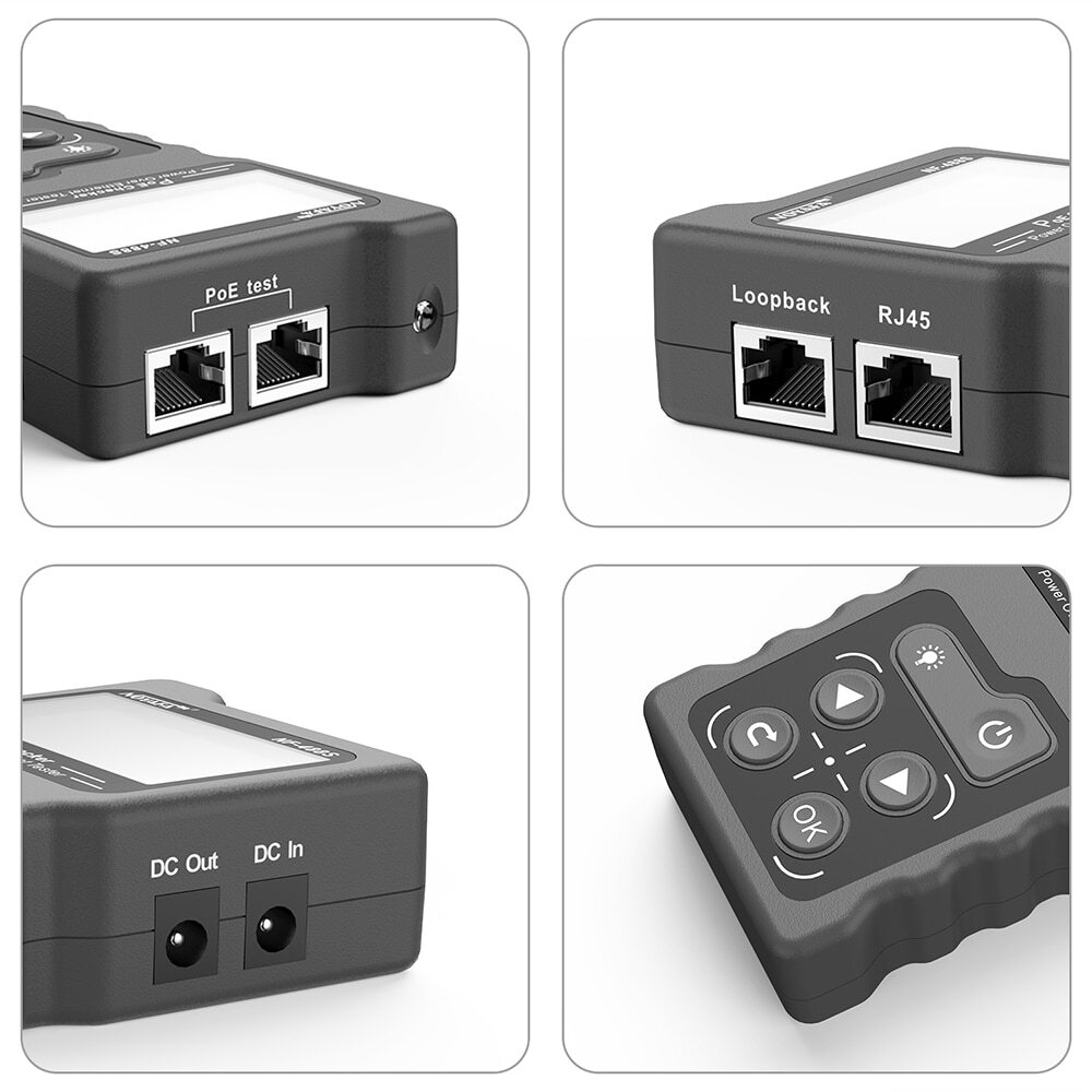 NF-488 LCD Network PoE Checker Ethernet Cable Tester Cat5/6 LAN Loop Test Tool